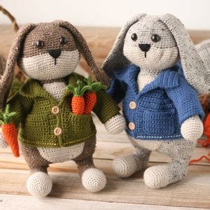 Cottage Garden Crochet Bunny and Jacket Pattern Bunny in Jacket Bunny ...