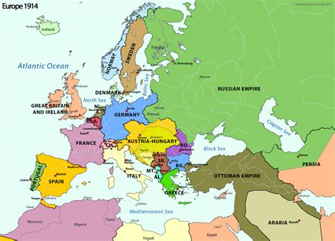 World War 1 Map Of Allies And Central Powers