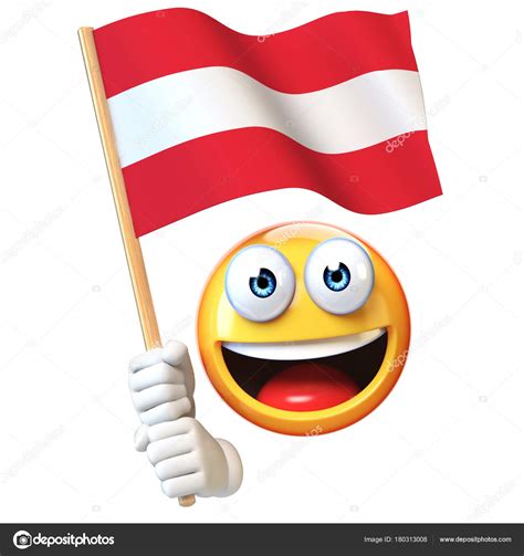 Emoji Holding Austrian Flag Emoticon Waving National Flag Austria ...