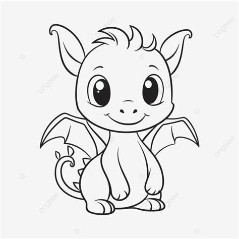 An Adorable Baby Dragon Coloring Page A Cute Little Dragon Coloring ...