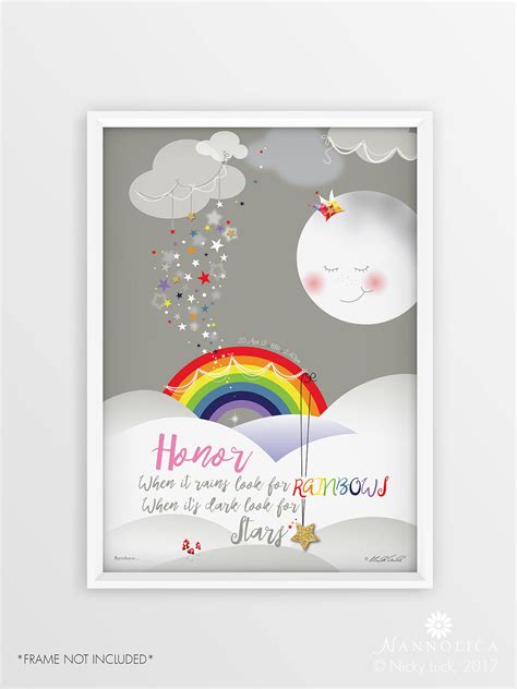 Rainbow Name Art Rainbow Personalised Print Rainbow Nursery - Etsy