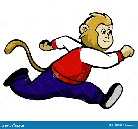 Running Monkey Cartoon. Vector Illustration | CartoonDealer.com #72085666