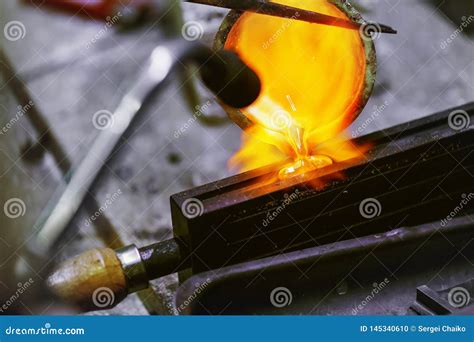 The Process of Melting Gold in the Jewelry Workshop Stock Photo - Image ...