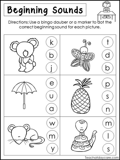 Beginning Sounds Worksheets Free Printable - Printable Templates