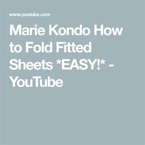 Marie Kondo How to Fold Fitted Sheets *EASY!* - YouTube | Folding ...