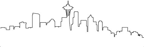 Seattle Skyline Silhouette | Free vector silhouettes