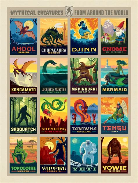 Mythical Creatures From Around The World: Multi-Image Print | Anderson ...