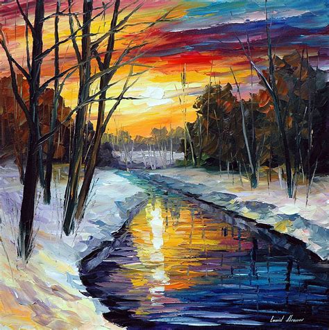 WINTER 1 — PALETTE KNIFE Oil Painting On Canvas By Leonid Afremov ...