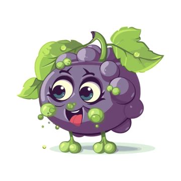 Sour Grape Clipart Cartoon Vector Illustration Of Grape Illustration ...