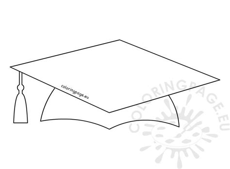 Printable School Graduation Cap Pattern | Coloring Page