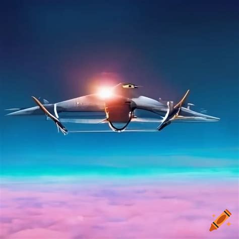 Concept art of a futuristic plane on Craiyon