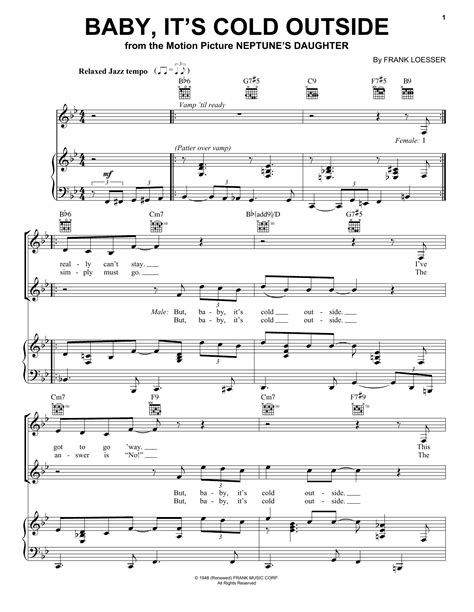 Baby, It's Cold Outside Sheet Music | Louis Armstrong | Piano, Vocal ...