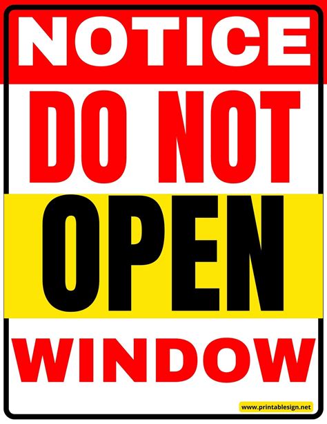 Do Not Open Window Sign | FREE Download