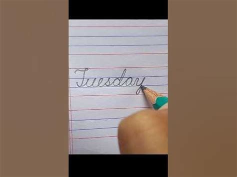 Write "Tuesday" in cursive writing | Beautiful handwriting #shorts # ...