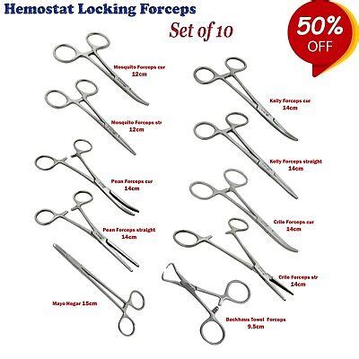 Surgical Hemostatic Forceps Set Hemostat plier used in many surgical ...