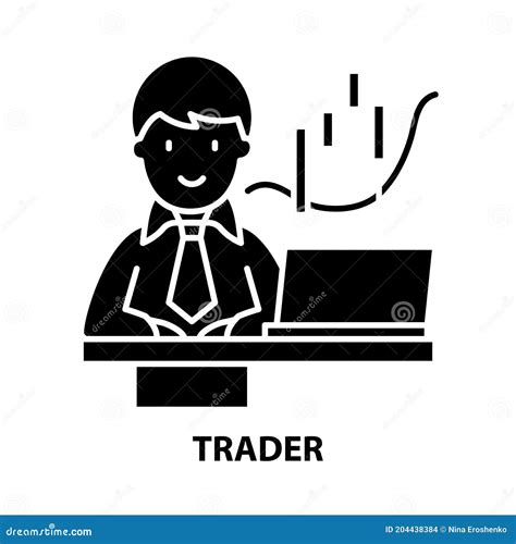 Trader Icon, Black Vector Sign with Editable Strokes, Concept ...