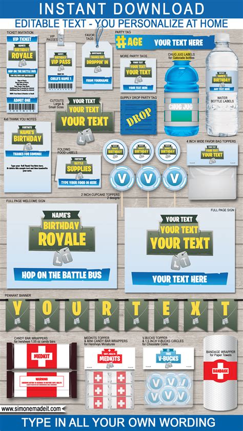 Fortnite Birthday Party Free Printables - Printable Form, Templates and ...