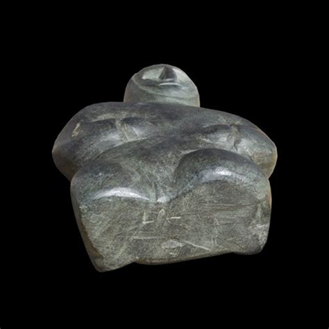 Fine Inuit Stone Carving from Baker Lake of a Kneeling Hunter by ...