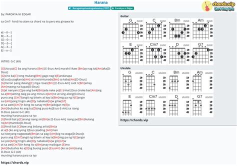 Hợp âm: Harana - cảm âm, tab guitar, ukulele - lời bài hát | chords.vip