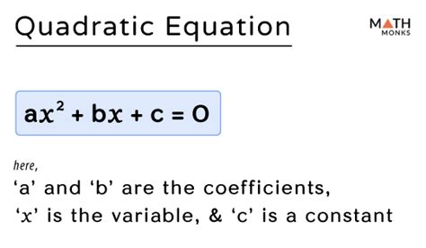 Quadratic Equation- Definition, Rules, Examples, & Problems