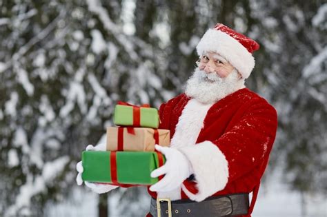 Real Santa Claus With Gifts