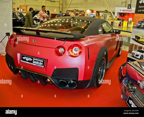 Kiev, Ukraine - May 26, 2011: Red Nissan GT-R R35. Tuning car Nissan ...