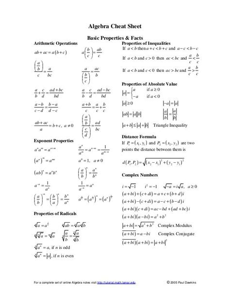 Algebra formulas | Algebra formulas, Algebra cheat sheet, Algebra