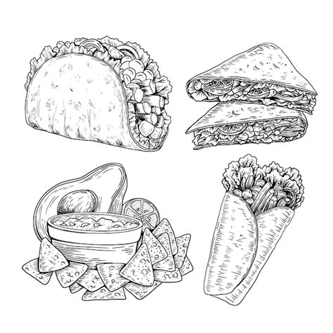 Mexican Food Drawings