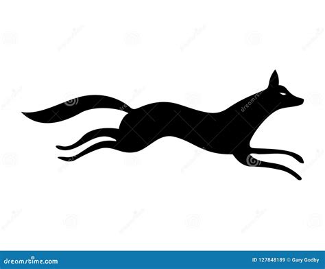 Simple Running Fox Silhouette Design Stock Vector - Illustration of ...