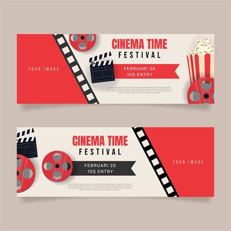 Flat design cinema festival horizontal banner. - Vector. 14829125 ...