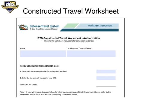 How To Do A Constructed Travel Worksheet Dts