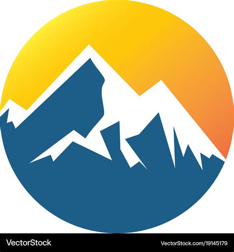 Circle mountain logo Royalty Free Vector Image