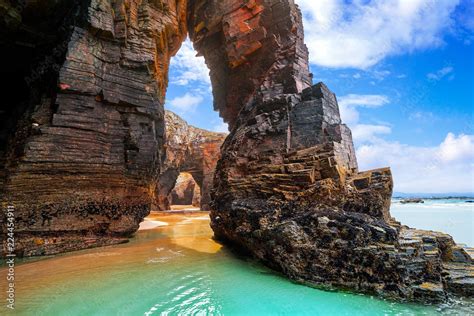 Playa las catedrales Catedrais beach in Galicia Spain Stock Photo ...