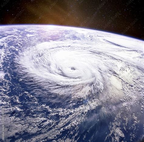 Typhoon. Satellite view. Elements of this image furnished by NASA ...