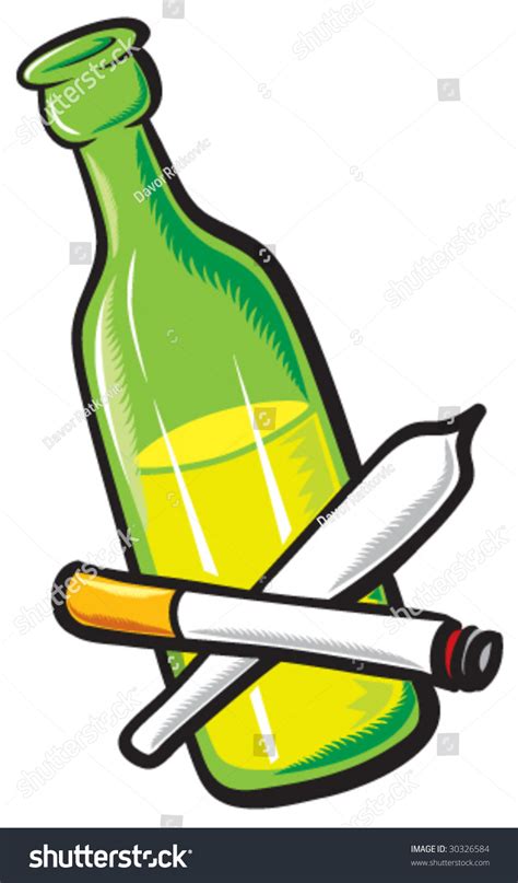 Alcohol Cigarettes Drugs Without Gradients Transparencies Stock Vector ...