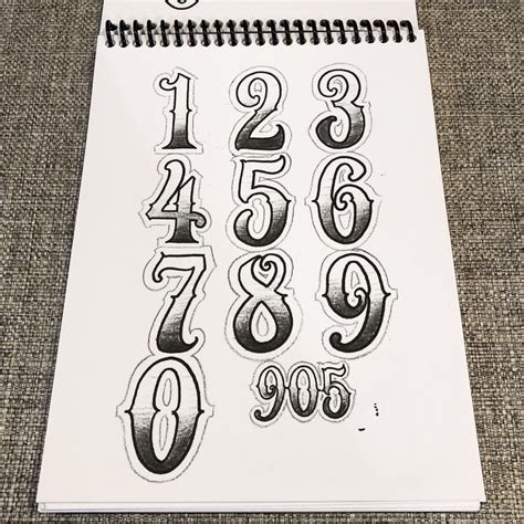 Big Meas - Numbers 2 Go Numeric Guide | Tattoo lettering fonts, Tattoo ...