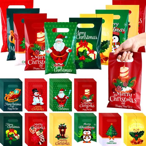 Amazon.com: Fulmoon 500 Pieces Christmas Plastic Gift Bags Bulk ...