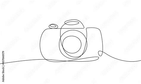 Camera Continuous One Line Drawing. Camera Simple Line Art Illustration ...