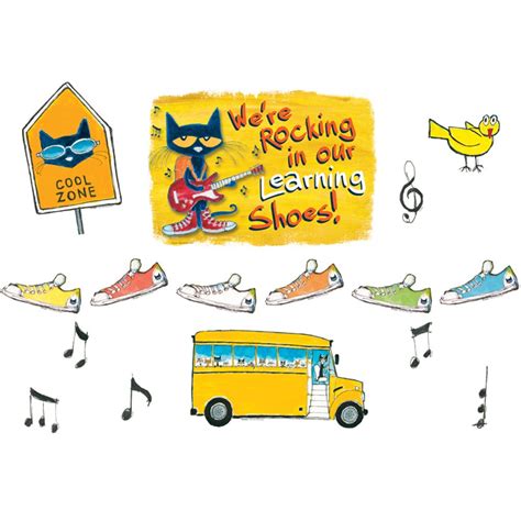 Pete the Cat We're Rocking in Our Learning Shoes Bulletin Board Set ...