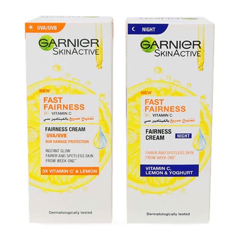 Garnier Skin Active Fast Fairness Cream Day 50ml + Night 50ml Online at ...