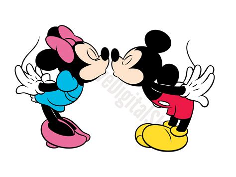 Mickey & Minnie Kissing SVG Mouse SVG Cut File Digital | Etsy