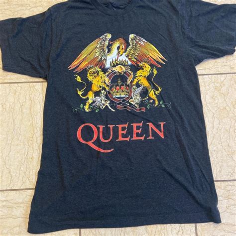 Official queen merch with ed hardy like graphic on... - Depop