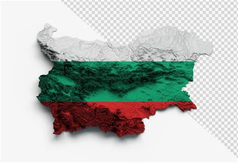 Premium PSD | Bulgaria map bulgaria flag shaded relief color height map ...