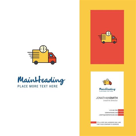 On time delivery Creative Logo and business card vertical Design Vector ...