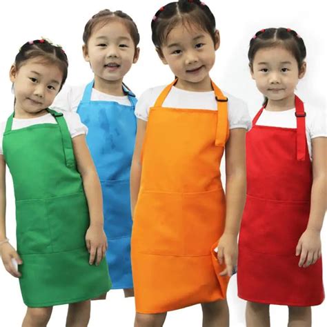 1PC New Cute Kids Child Children Apron Cooking Baking Apron Pink ...