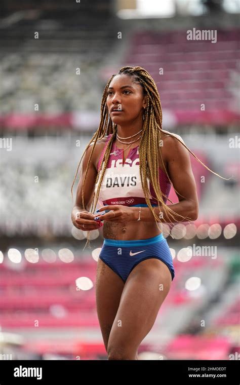 Tara Davis participating in the Tokyo 2020 Olympic Games in the long ...