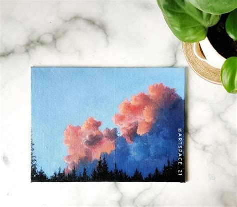 Fluffy clouds | Painting, Amazing art painting, Art painting