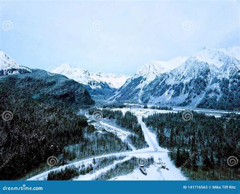 Fresh Snow on the Mountains Stock Image - Image of chugach, seward ...