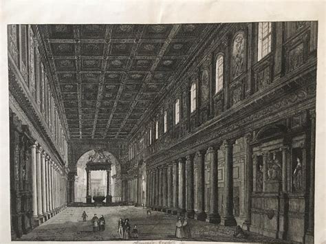 Period Engraving Interior View of Santa Maria Maggiore in Rome For Sale ...