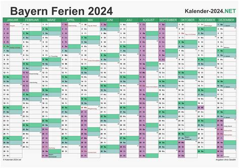 FERIEN Bayern 2024 - Ferienkalender & Übersicht